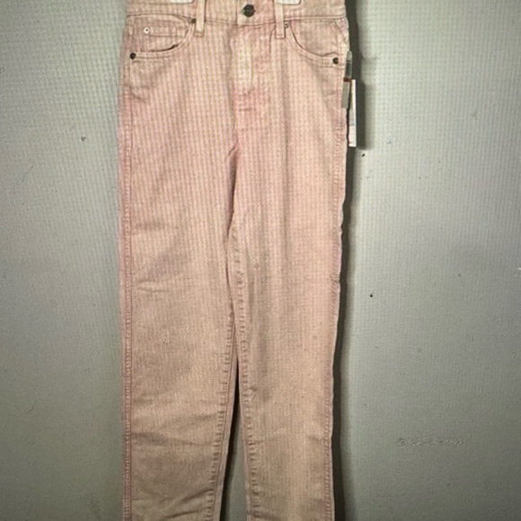 7 for all Mankind High Waist Cropped Straight Mineral Pink Jeans - Picture 12 of 12